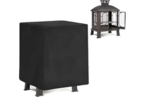 POMER Fire Pit Cover for PAPABABE 45" Fire Pit Pagoda, Waterproof and Uv-resistant Patio Outdoor Fireplace with Drawstring Cord All Season Protection - 32" Lx23 Wx40 H