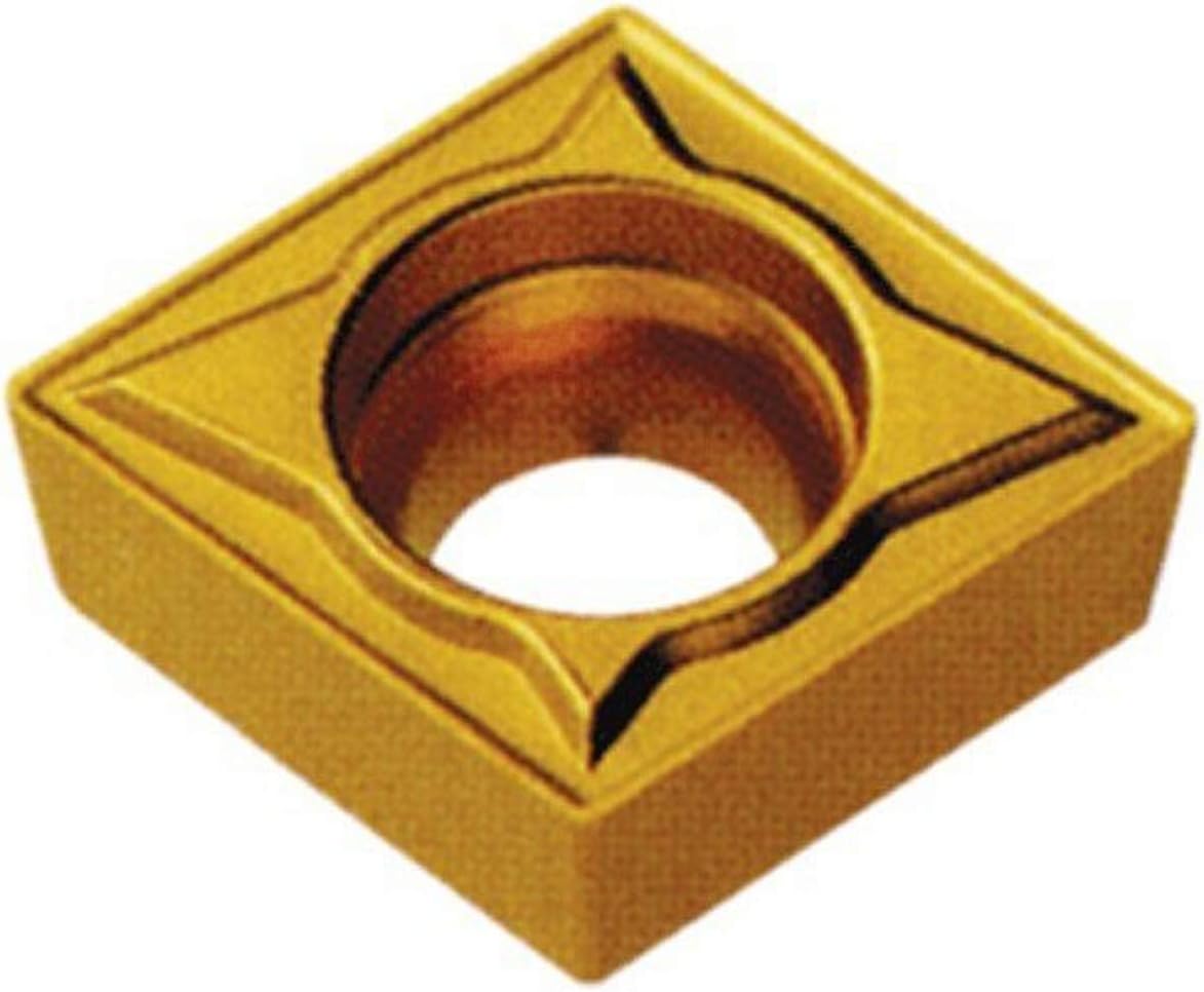 Cobra Carbide 40106 Solid Carbide Turning Insert, CM02 Grade, Multilayer Coated, CCMT Style, Molded Chipbreaker, CCMT 21…