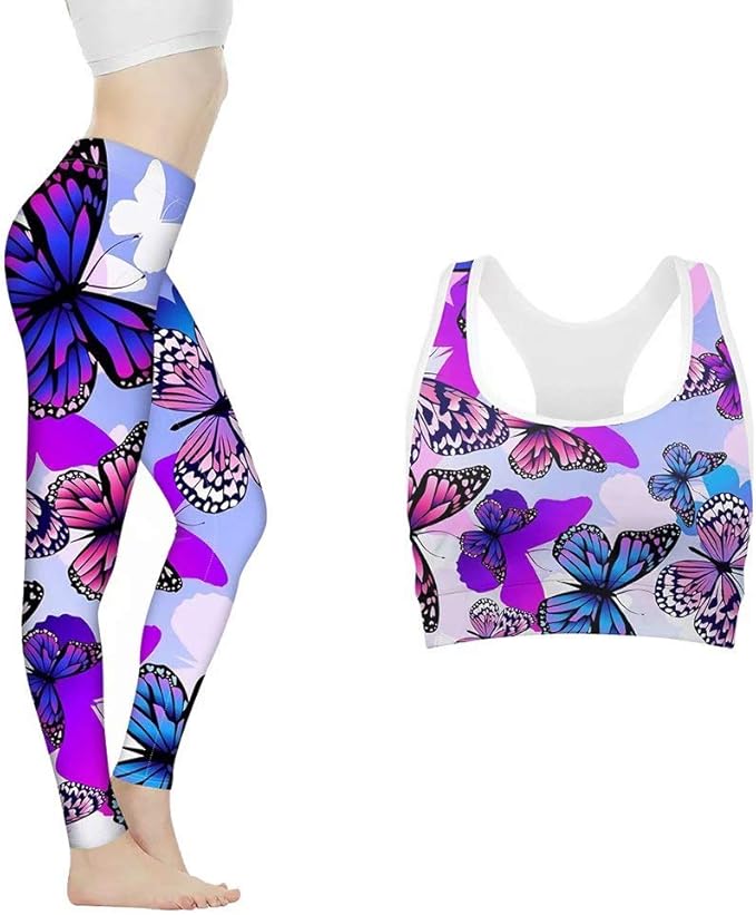 AFPANQZ Sports Bra and Leggings Set for Women Gym Workout 2 Piece