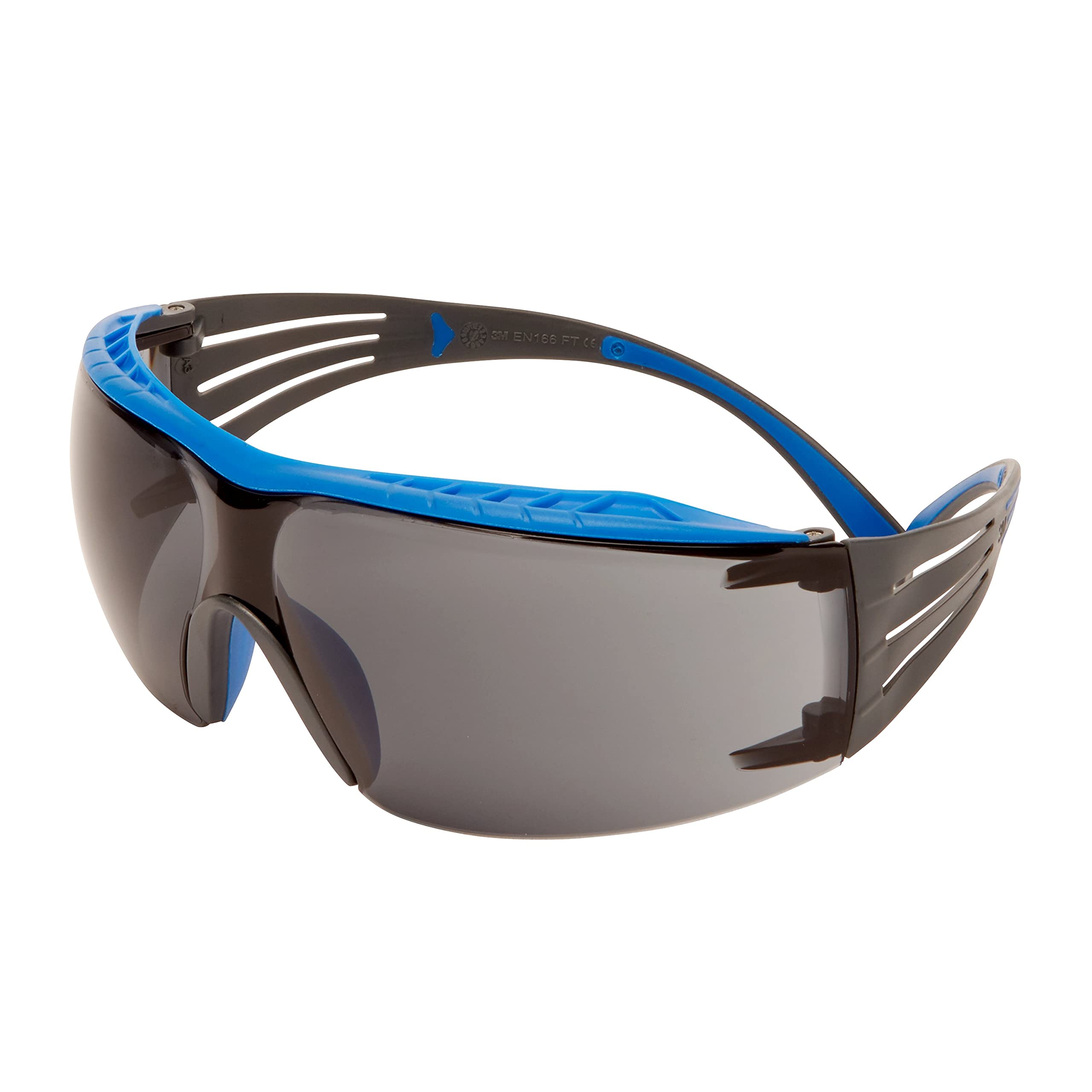 3M SecureFit 400X Safety Glasses, Blue/Grey frame, Scotchgard Anti-Fog/Anti-Scratch Coating (K&N), Grey Lens, SF402XSGAF-BLU-EU