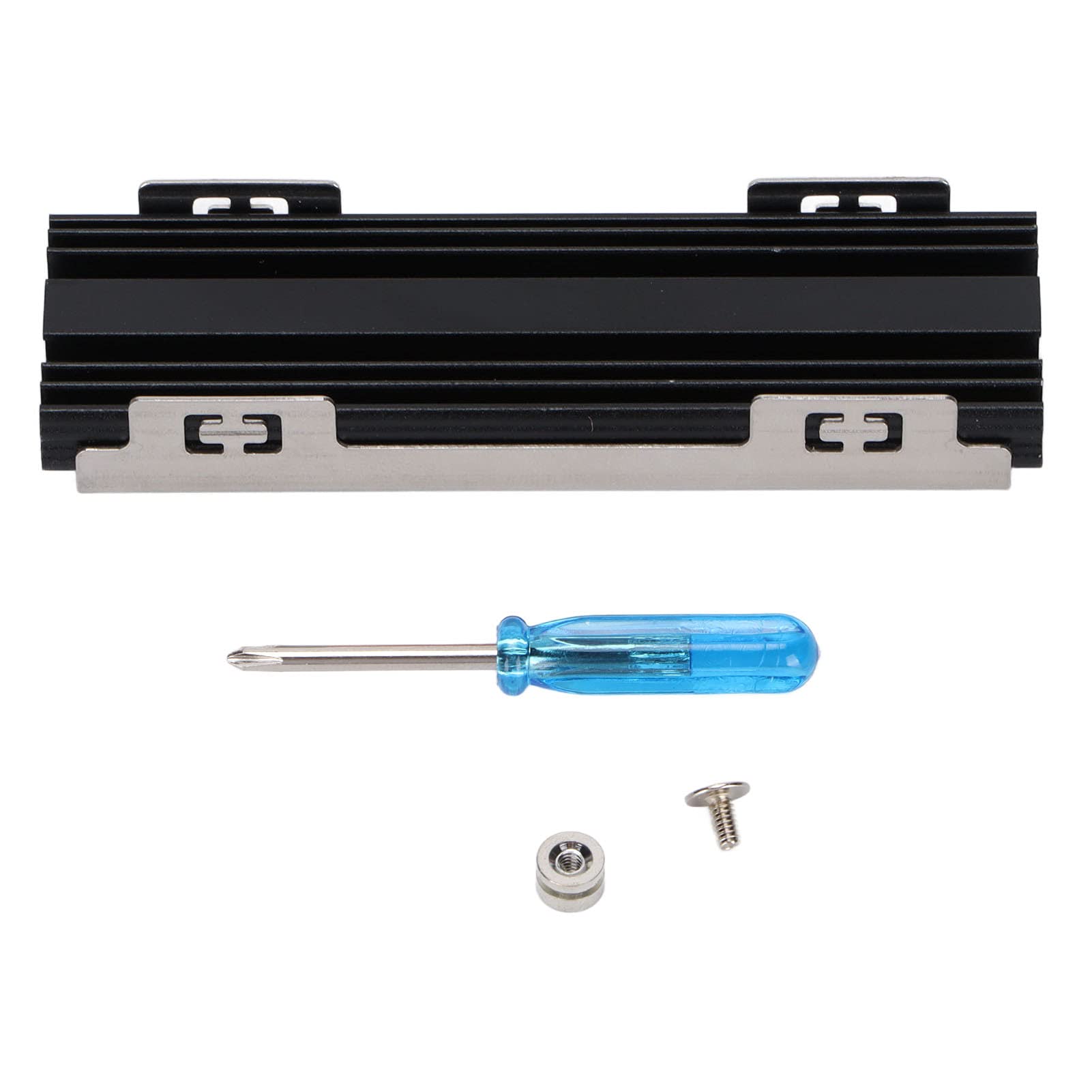 Fdit M.2 2280 SSD Heatsink, Aluminum Alloy Double Sided M2 SSD Cooling Vest with Thermal Silicone Pad for M.2 NVME/NGFF 2280mm SSD (black)