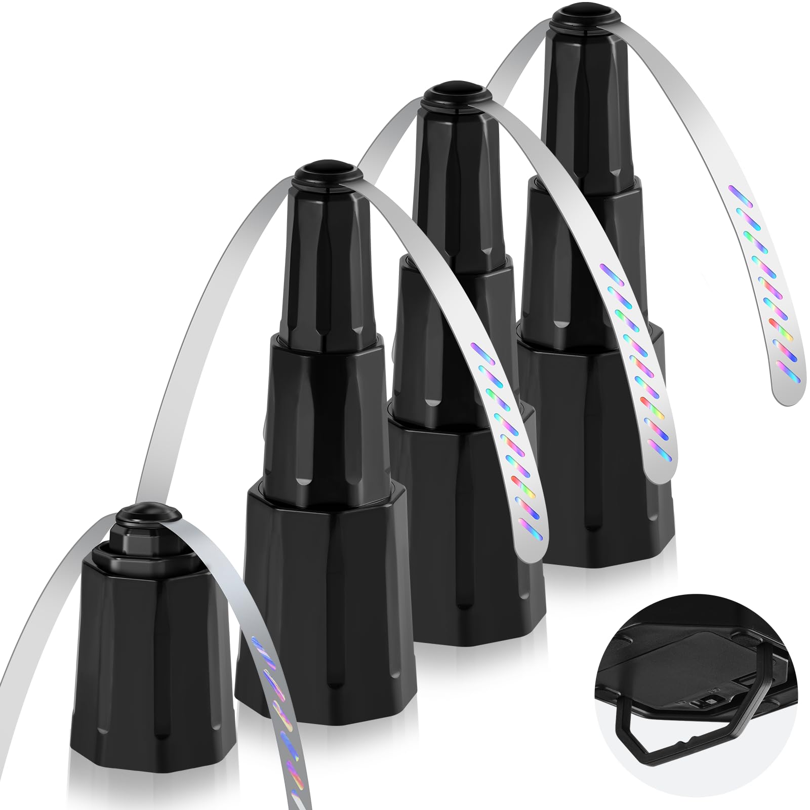 Photo 1 of **MISSING PARTS - Top cap missing on all 4**
hyxjzh Fly Fans for Tables, Bug Fans with Holographic Blades, Battery Operated Fly Repellent Fan, Keep Flies Away from Picnic, BBQ, Restaurant, Party, Indoor and Outdoor, 4 Pack