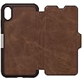 OTTERBOX STRADA SERIES Case for iPhone Xs Max - Retail Packaging - ESPRESSO (DARK BROWN/WORN BROWN LEATHER)