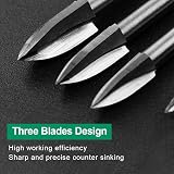 FOTYBEI Dremel Wood Carving Bits 5 Pcs 1/8 inch Shank Woodworking Bits view 5