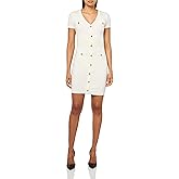 GUESS Women's Short Sleeve Gemma Palm Button Front Dress