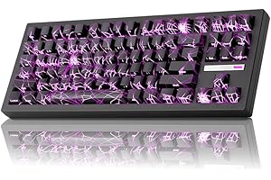 ZORNHER ZH870 Wireless Mechanical Gaming Keyboard, 80% Black Custom Creamy Audio Keyboard with Spider Web IMD PC Keys, Creamy