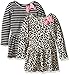 The Children's Place Toddler Girls Drop Waist Dress (Pack of 2), Stripe/Animal Print, 4T
