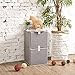 EZOWare 2-Tier Storage Organizer, Collapsible Cube Basket Bins Boxes with Pull Down Opening for Home, Nursery Home, and Office - Gray