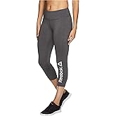 Reebok Womens Branded Capri Compression Athletic Pants