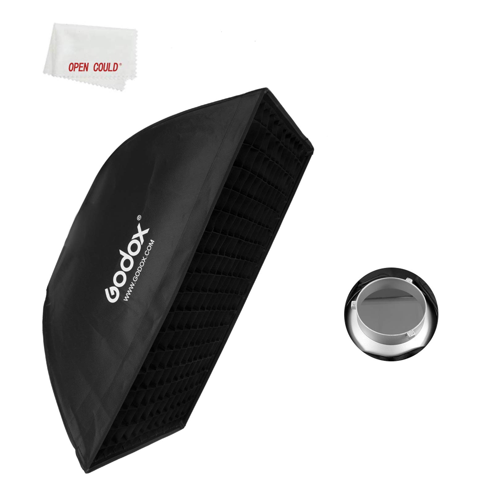 Godox Bowen Mount 60 x 90 cm 24 x 36 inch Honeycomb Grid Softbox Square Reflector Softbox with Bowen Mount for Studio Strobe Flash (FW60X90)