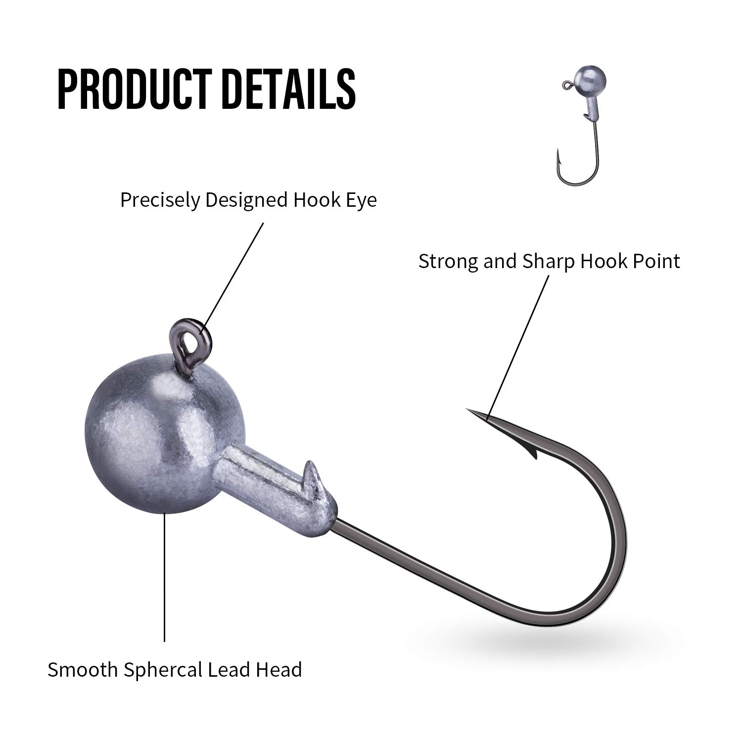 Goture Fishing Lures Kit with Lead Head Jigs Soft Worm Baits Tackle Set with Fishing Hooks for Saltwater Freshwater