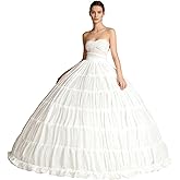 Women Puffy Crinoline Petticoat 6 Hoop Skirt Slips Long Underskirt for Quinceanera Wedding Bridal Dress