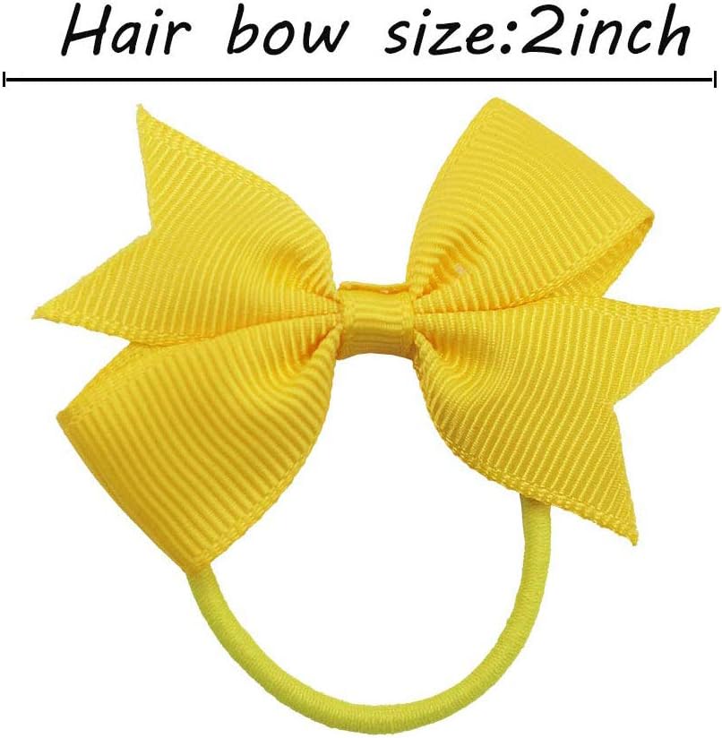 JOYOYO 50 Pcs Baby Girls Hair Bobbles Baby Hair Bows Small Hairbands, With 2 Inch Ribbon Bows In works, Multi-colored - Image 4
