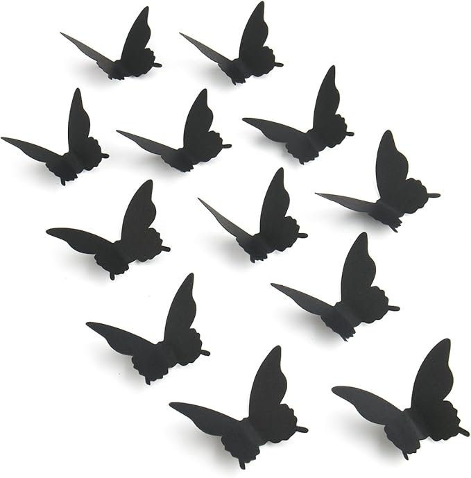 Amazon Luxbon 壁紙 壁飾り ウォールステッカー シール かわいい 蝶 バタフライ 黒 剥がせる 壁に貼る 装飾 部屋 手作り オシャレ 7 8 5 1cm 個入り 並行輸入品 ウォールステッカー オンライン通販