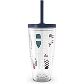 Tervis Either Oars Made in USA Double Walled Insulated Tumbler Travel Cup Keeps Drinks Cold & Hot, 24oz with Straw Lid, Classic