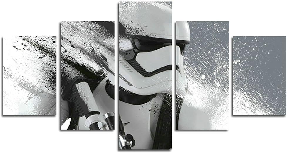 Leyruk 5 Piece Stormtrooper Star Wars movie painting for living room home decor Canvas art wall poster (No Frame) Unframed HY34 size: 50 inch x30 inch