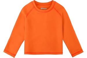 Feyoyi Baby Todder Rash Guard Shirts SPF Long Sleeve Swim Shirts Sun Protection Rashguard Swimwear for Baby Boys Girls