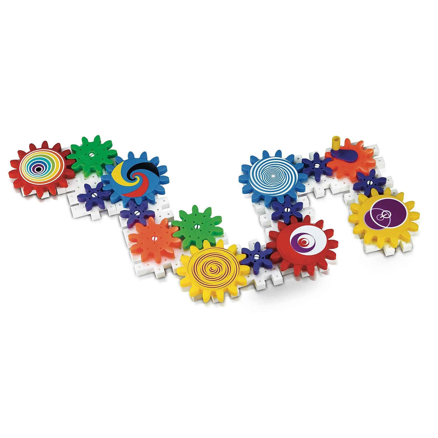 Quercetti Kaleido Gears - 55 Piece Building Set with 3 Different Sized Gears, Medium