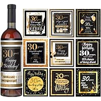 30th birthday wine labels Set of 9 - 30th birthday gift ideas - 30s birthday party decorations - birthday gift for 30 year old woman