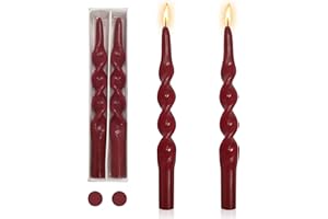 Taper Candle Red Twist Candlesticks,Gedengni 10 Inch Spiral Candles Long Candle Sticks Handmade Twisted Candles Tall Tapered 