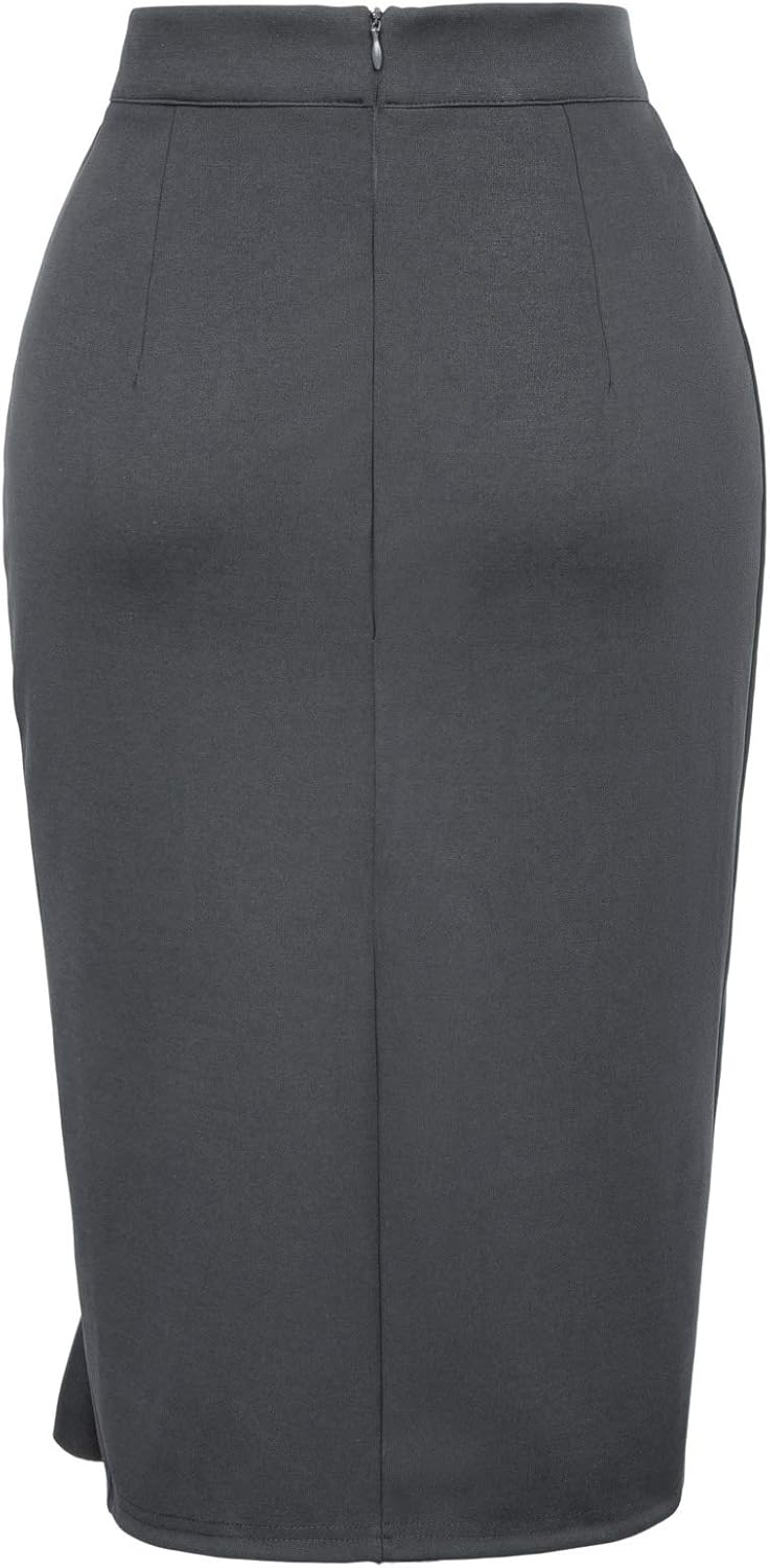 GRACE KARIN Women's Ruffle Bodycon Knee Length Midi Pencil Skirt at  Women’s Clothing store