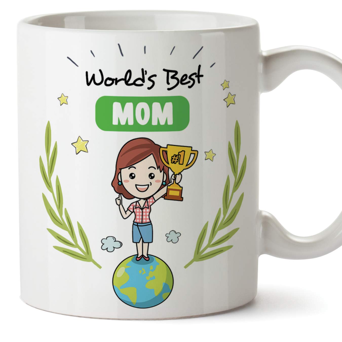 Mugffins Mum Mug - "World's Best Mum" - Coffee Mummy Mug for Breakfast/Mothers Day Gift/Mothering Sunday/Birthday Presents for Mum/Ceramic 11 oz