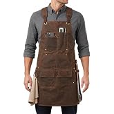 searforge Professional Chef &amp; BBQ Apron for Men - Heavy Duty Water Resistant Waxed Canvas Workwear with Pockets