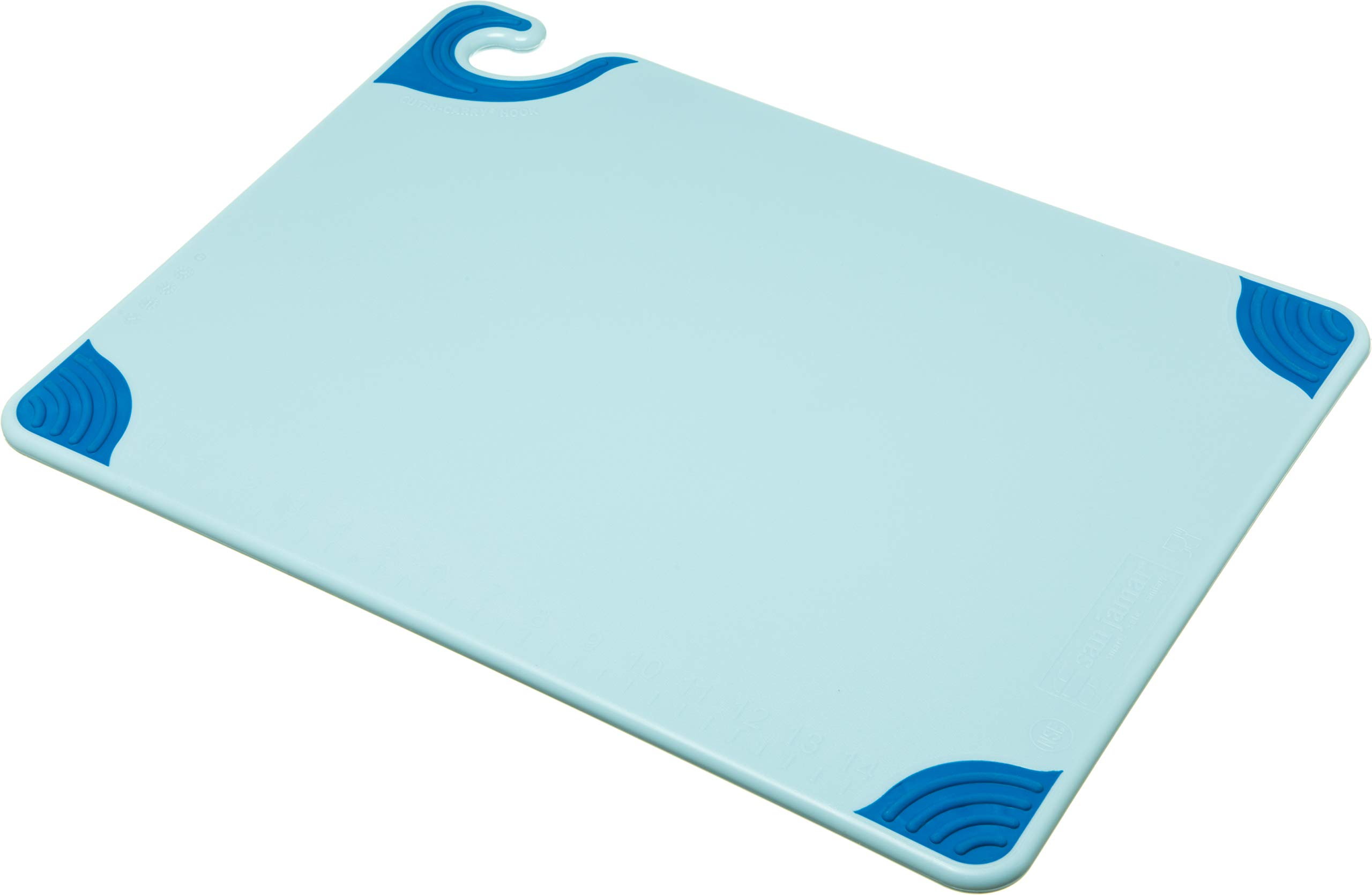 San Jamar CBG152012BL Saf-T-Grip Cutting Board, 15" x 20", Co-Polymer, Blue, NSF — image 1
