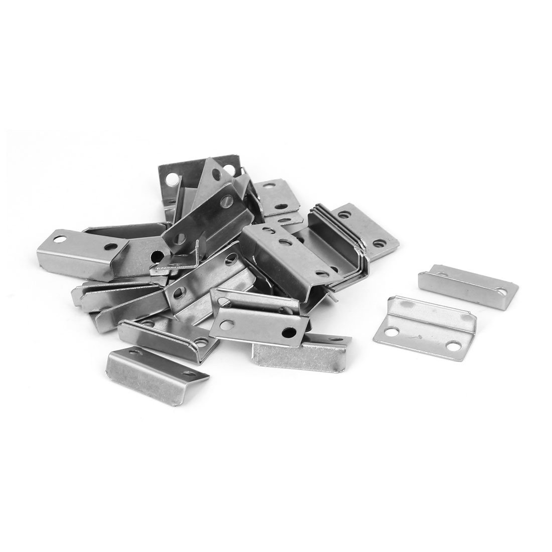 sourcingmap Home Cabinet Drawer Door 29mmx14mmx8.5mm L Shaped Metal Lock Strike Plate 40pcs