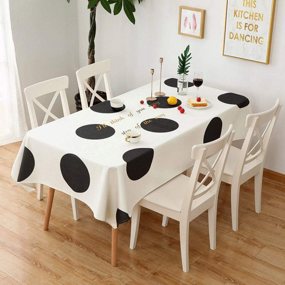 NA HSMHQJ Nordic Tablecloth Fabric Cotton Bedding Waterproof Oil-Proof Wash-Free Rectangular Table Table Mat Tablecloth Desk(55x55inch 140x140cm)