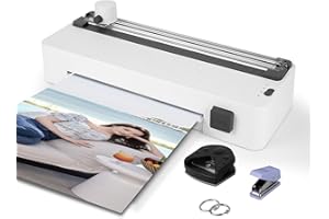 ZEQUAN 10-in-1 A4 Laminator Machine - 9 Inch Cold & Thermal Laminator with 30 Laminating Sheets, 3-in-1 Paper Cutter, Corner Rounder, Paper Punch for Documents, Photos, Crafting
