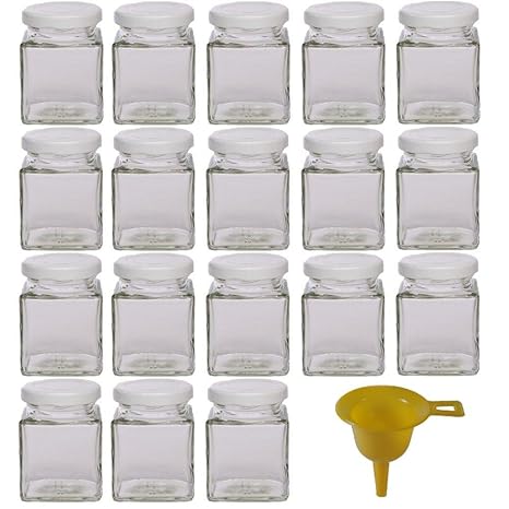 Viva Haushaltswaren - 18 x kleines Marmeladenglas / Gewürzglas 106 ml mit weißem Schraubverschluss, Gläser Set mit Deckel als