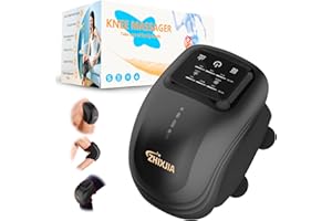 ZHIXJIA Knee Massager with Heat, 3-in-1 Smart Portable, 3 Vibration Modes and 3 Heating Levels LED Vitality Joints Knee Massager, Gift for Men and Women, Black