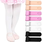 Janmercy 8 Packs Ballet Tights for Girls Convertible Dance Tights Toddler Dance Stockings for Ballet Gymnastics School