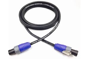 3 Foot Speakon (Neutrik NL2FX) to Speakon (Neutrik NL2FX) Professional Speaker Cable 14AWG by Custom Cable Connection