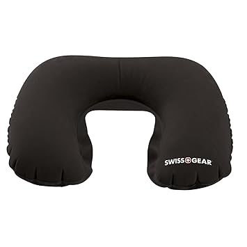 Swiss Gear Black Travel Pillow With Inflatable Pouch Engineered