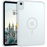 Telaso for iPad mini 7 A17 Pro 2024/iPad Mini 6 2021 8.3 Inch iPad mini 7th/6th Gen Magnetic Case, Translucent Matte Back Soft TPU Bumper Military Grade Case for iPad mini 7/Mini 6, Mint Blue
