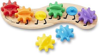 Melissa & Doug Zahnrad-Spielzeug | 7-teilige Raupe | Holz-Lernspielzeug mit Zahnrädern | Motorikspielzeug | Für Kinder ab 18 Monaten