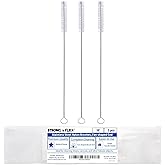 Strong 'n Flex Nylon Straw Cleaner Brushes – Fan-Shaped End for Tight Spaces, Ideal for Reusable Straws, Water Bottles, Sippy Cups & Pipes – Includes Zippered Pouch – 10" Long – Set of 3