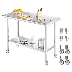 Redlife Prep Table Stainless Steel Table, 24 x 48