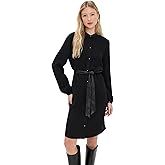 Vince Women's Shirt Dress with Faux Leather Trim