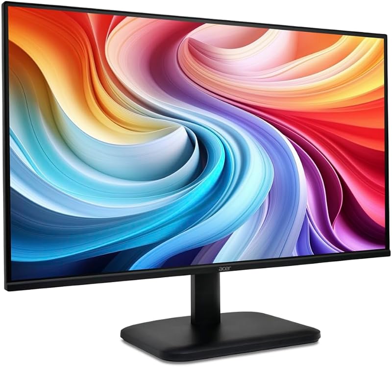 acer EK241Y G Monitor de 23,8 polegadas (ecrã de 60 cm) Full HD, IPS, HDMI de 120 Hz, VGA de 75 Hz, 4 ms (GTG), HDMI 1.4, VGA, AdaptiveSync