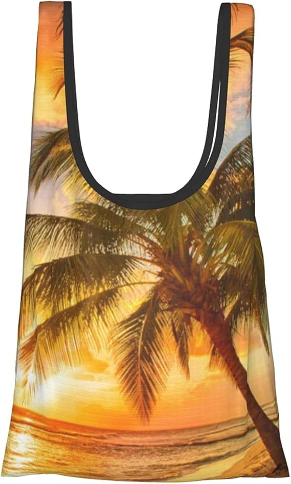 Amazon.com: Beautiful Sunset Printed Fold Eco-Friendly Shopping Bags,Trendy Reusable Shopping 