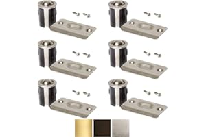 LITEPAK Brushed Nickel Closet Door Drive-in Ball Catch with Strike Plate (6 Pack, Satin Nickel)