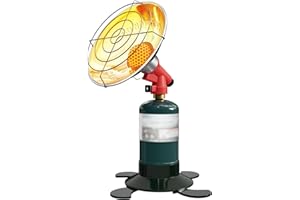 Fervidus Propane Heater for Camping, 6500BTU Single Tank Top Portable Propane Radiant Heater with Control Valve, Small Gas Tank Holder (Fuel not included)