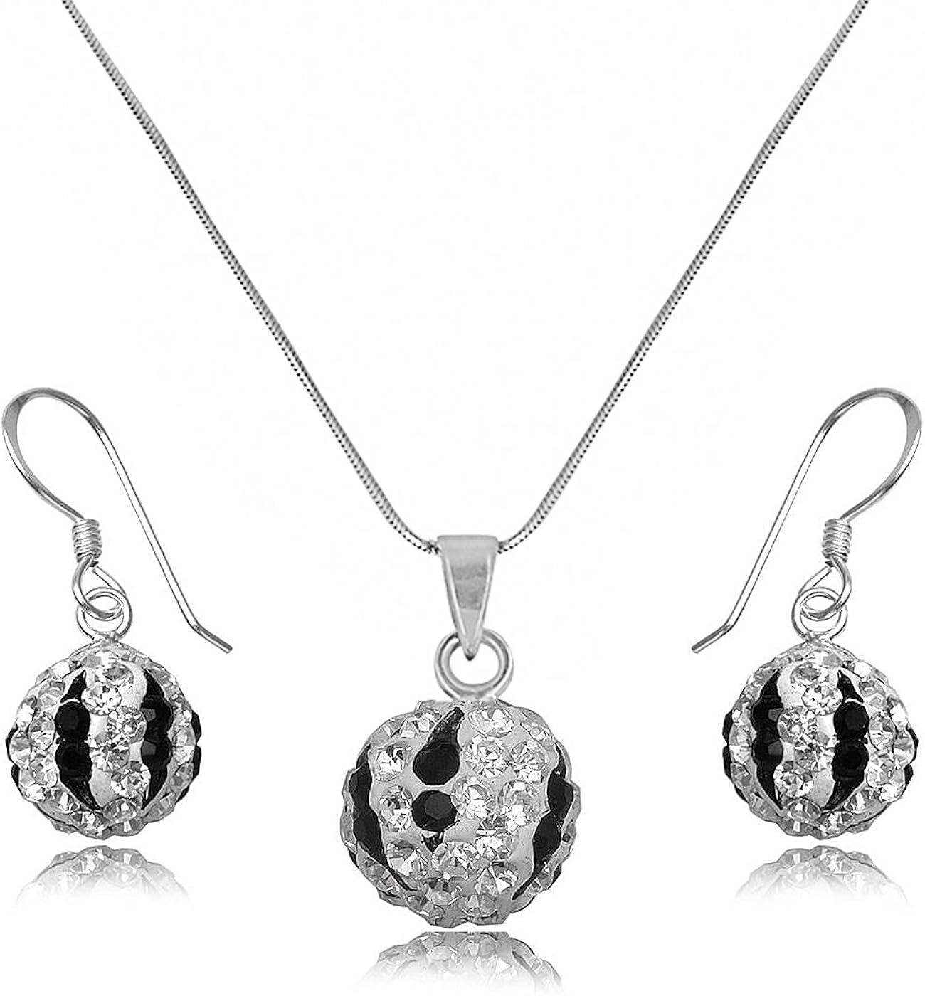 Fashionvictime DamenSchmuckSet "Sphère" Silber 925 Swarovski Kristalle Zeitlos