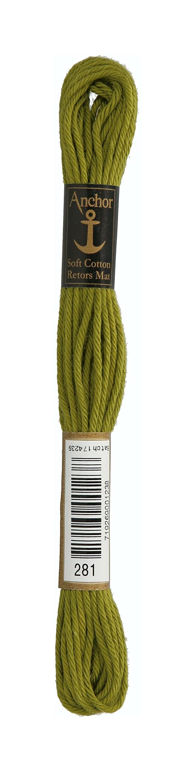 Anchor 4335000-00281 Embroidery Thread, 100% Cotton, Olive, 10 m