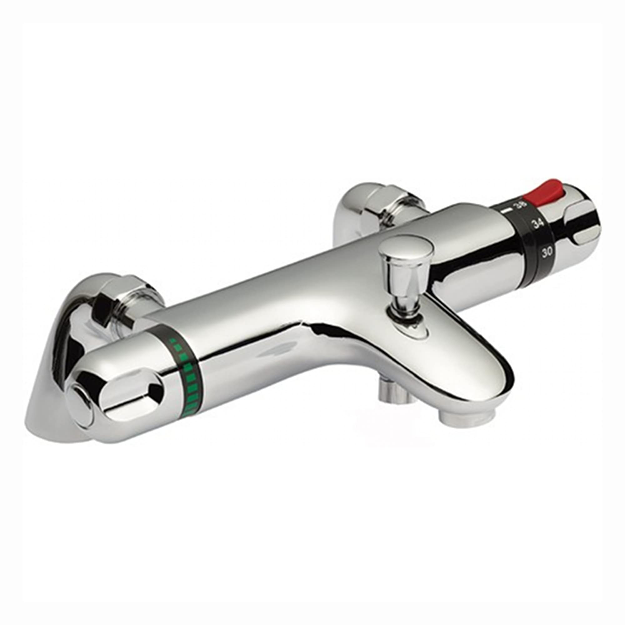 ENKI, Luna, BBT0065, Chrome, Thermostatic Bath Shower Mixer Valve, Deck Mounted, Solid Brass, Anti-Scald Device, Easy to Install Replacement Bath Shower Valve, 1-Year Guarantee