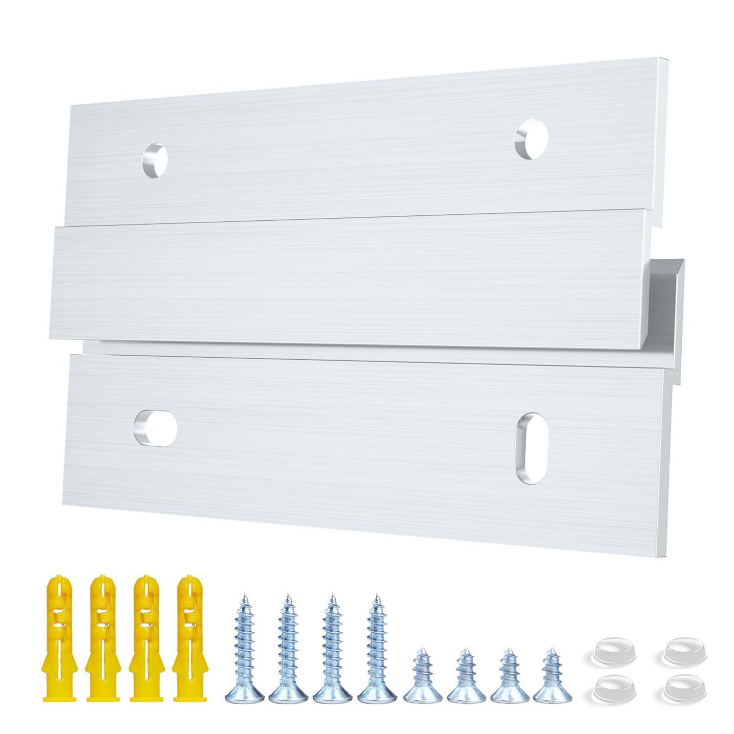 Photo 1 of 4 Inch Aluminum French Cleat Hanger, Heavy Duty Mirror Hanging Hardware for Panel, Whiteboard, Cabinet, Shelf, Headboard, Art (2 Pairs, Support 40lbs)