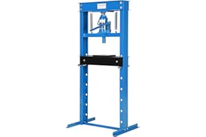 ELITEEDGE 20T Hydraulic Press, Heavy Duty H-Frame Garage Floor Hydraulic Shop Press with Press Plates, Adjustable Working Table Height, for Auto Repair, Blue